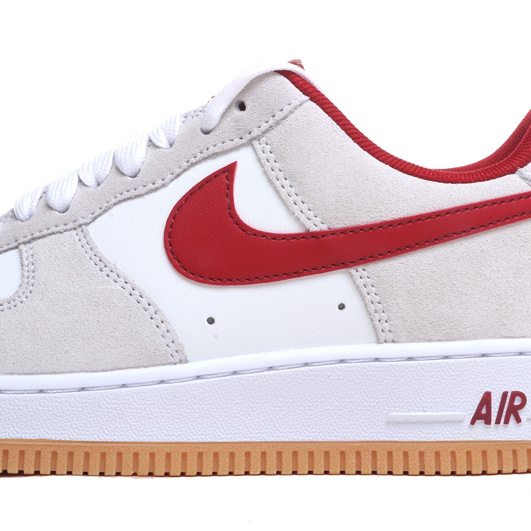 Nike Air Force 1 ’07 Low “White Grey Red Swoosh” IB6388-101 - FashionPlug