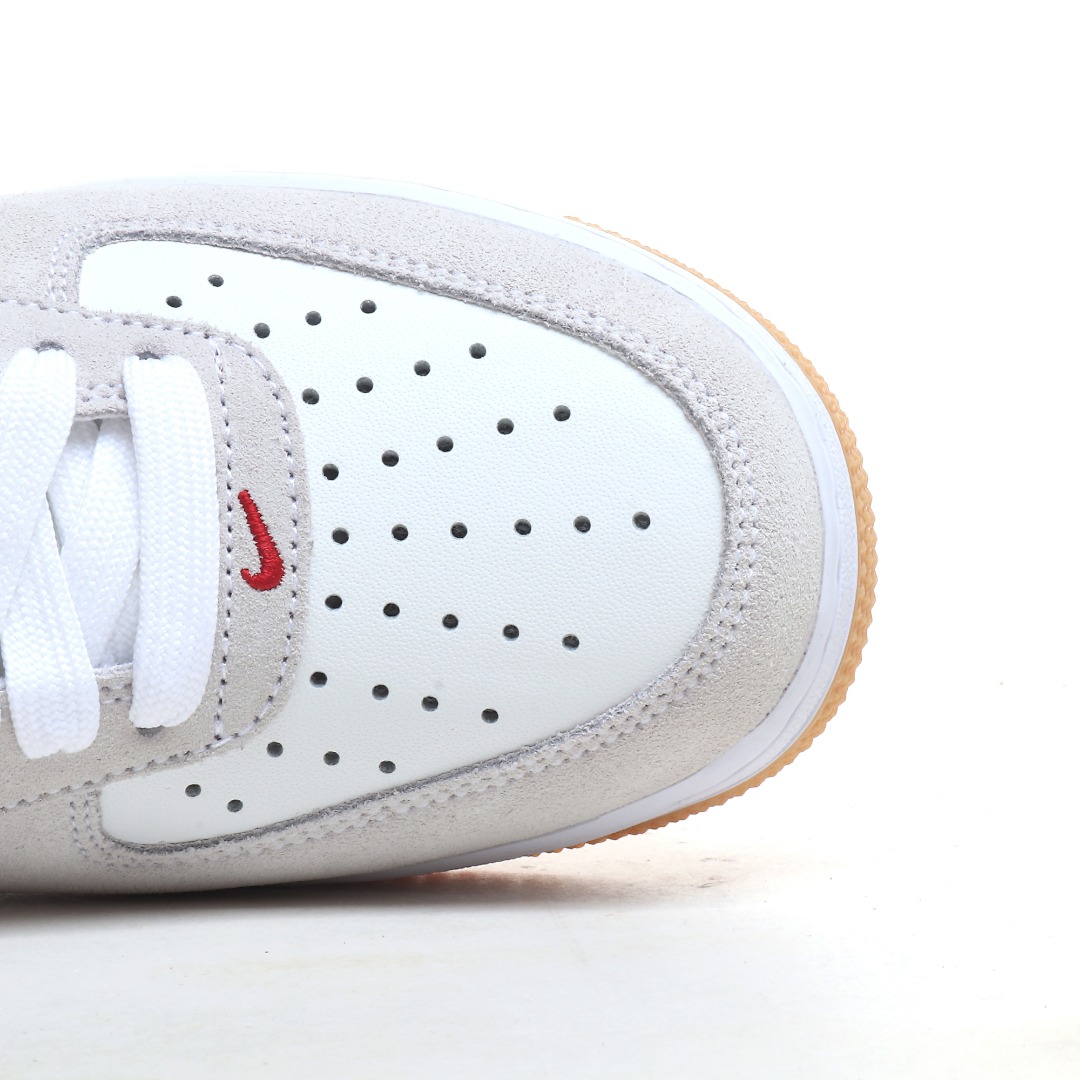 Nike Air Force 1 ’07 Low “White Grey Red Swoosh” IB6388-101 - FashionPlug