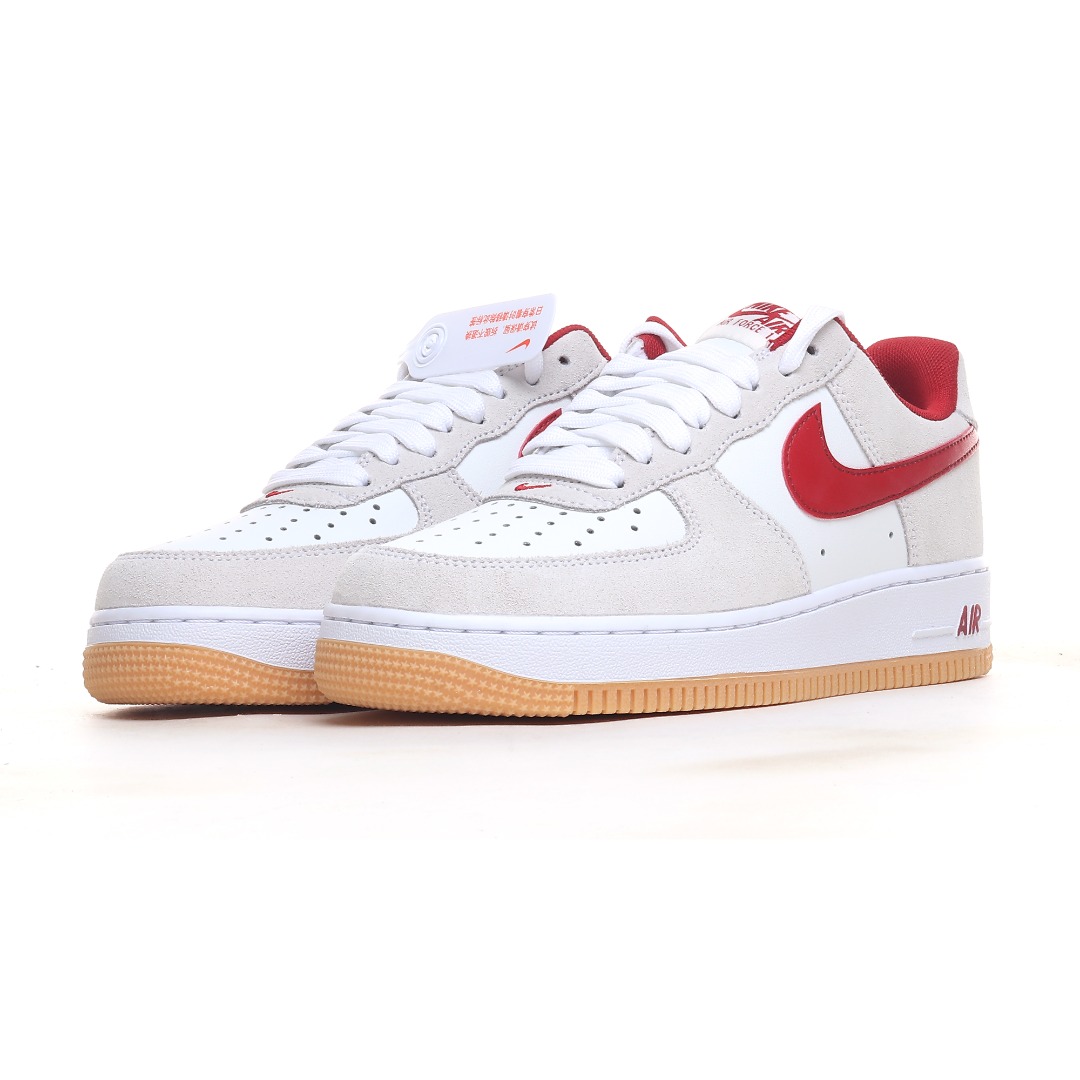 Nike Air Force 1 ’07 Low “White Grey Red Swoosh” IB6388-101 - FashionPlug