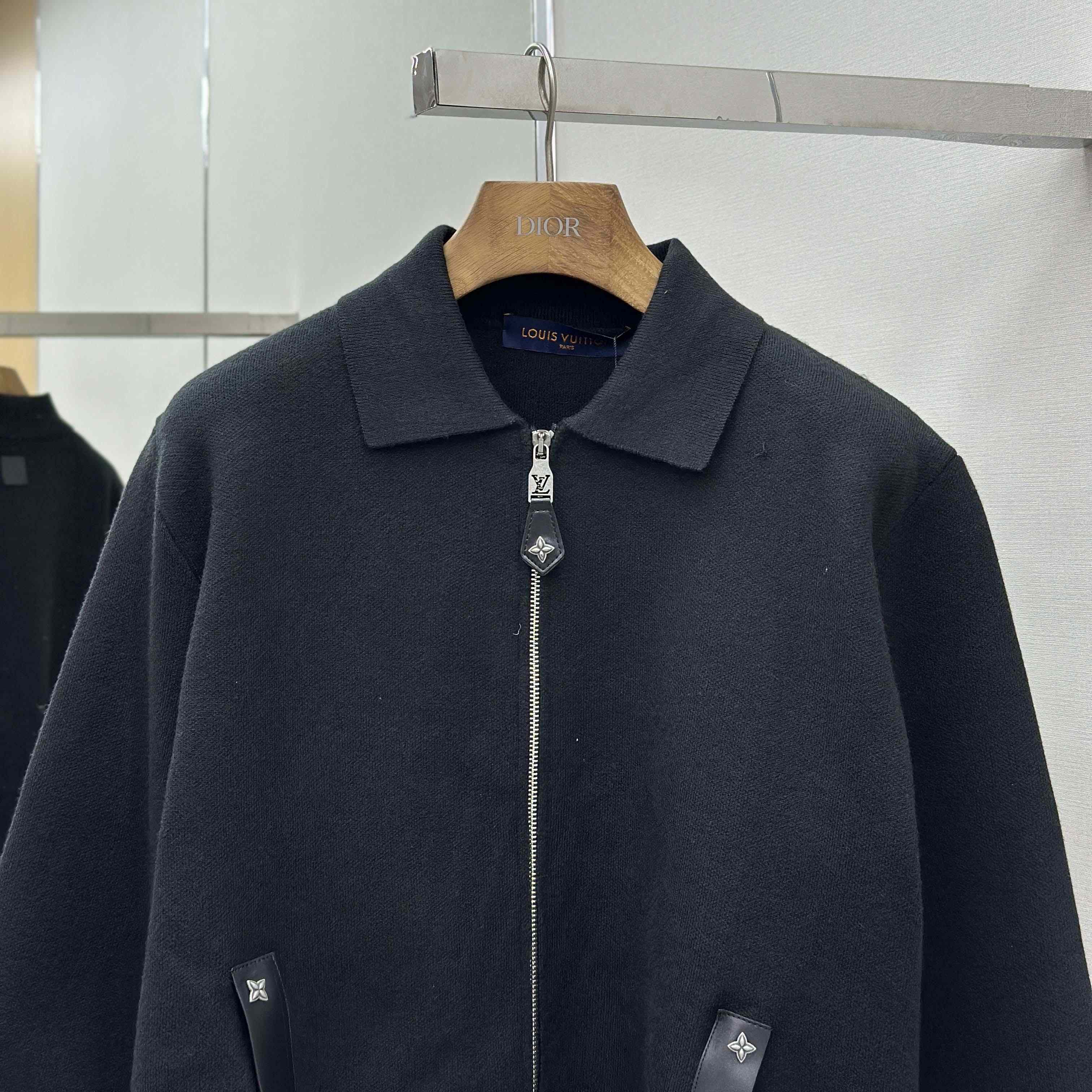 Louis Vuitton Knit Blouson With Leather Details   1AH347 - FashionPlug