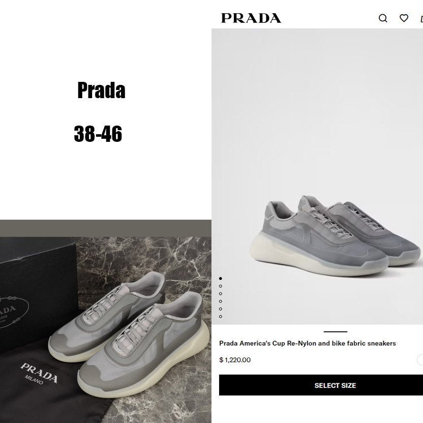 Prada America's Cup Re-Nylon And Bike Fabric Sneakers - FashionPlug