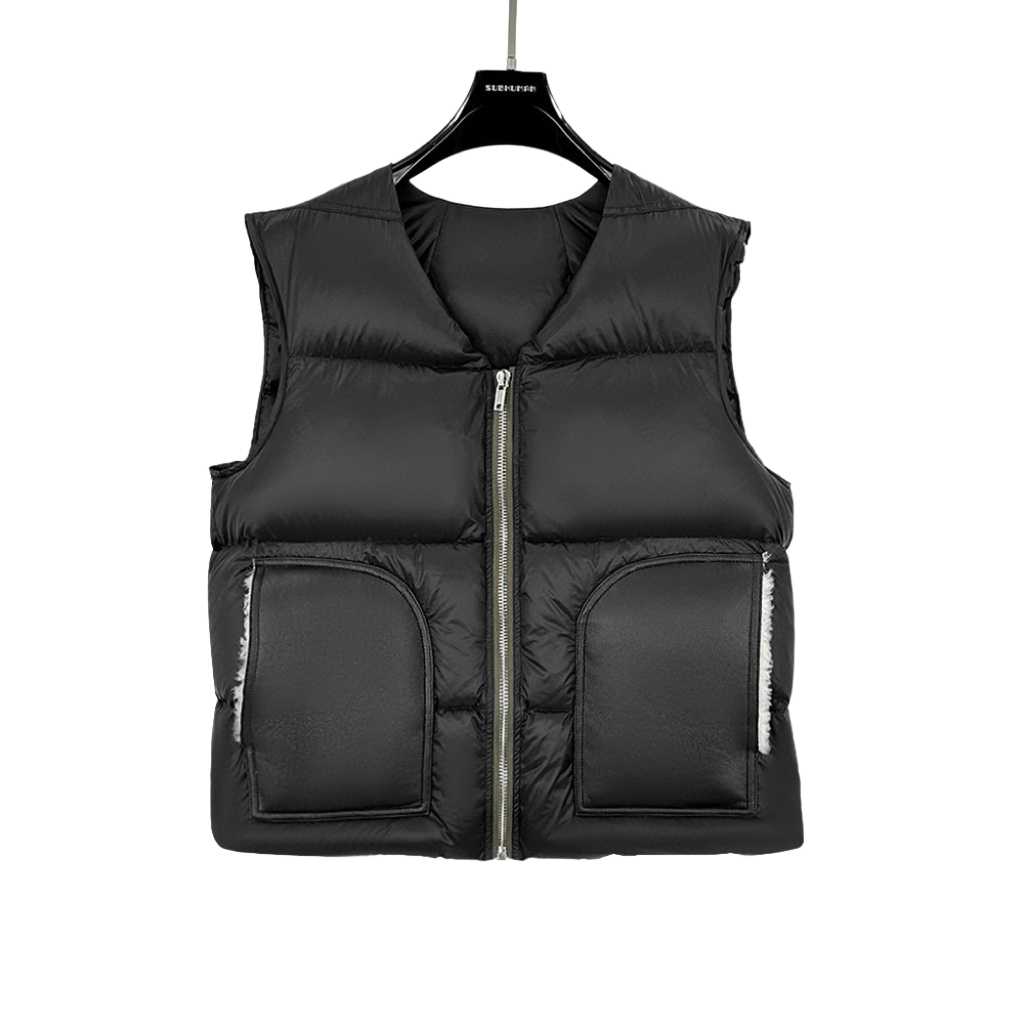 Rick Owens Pocket Goose Down Puffer Vest - FashionPlug