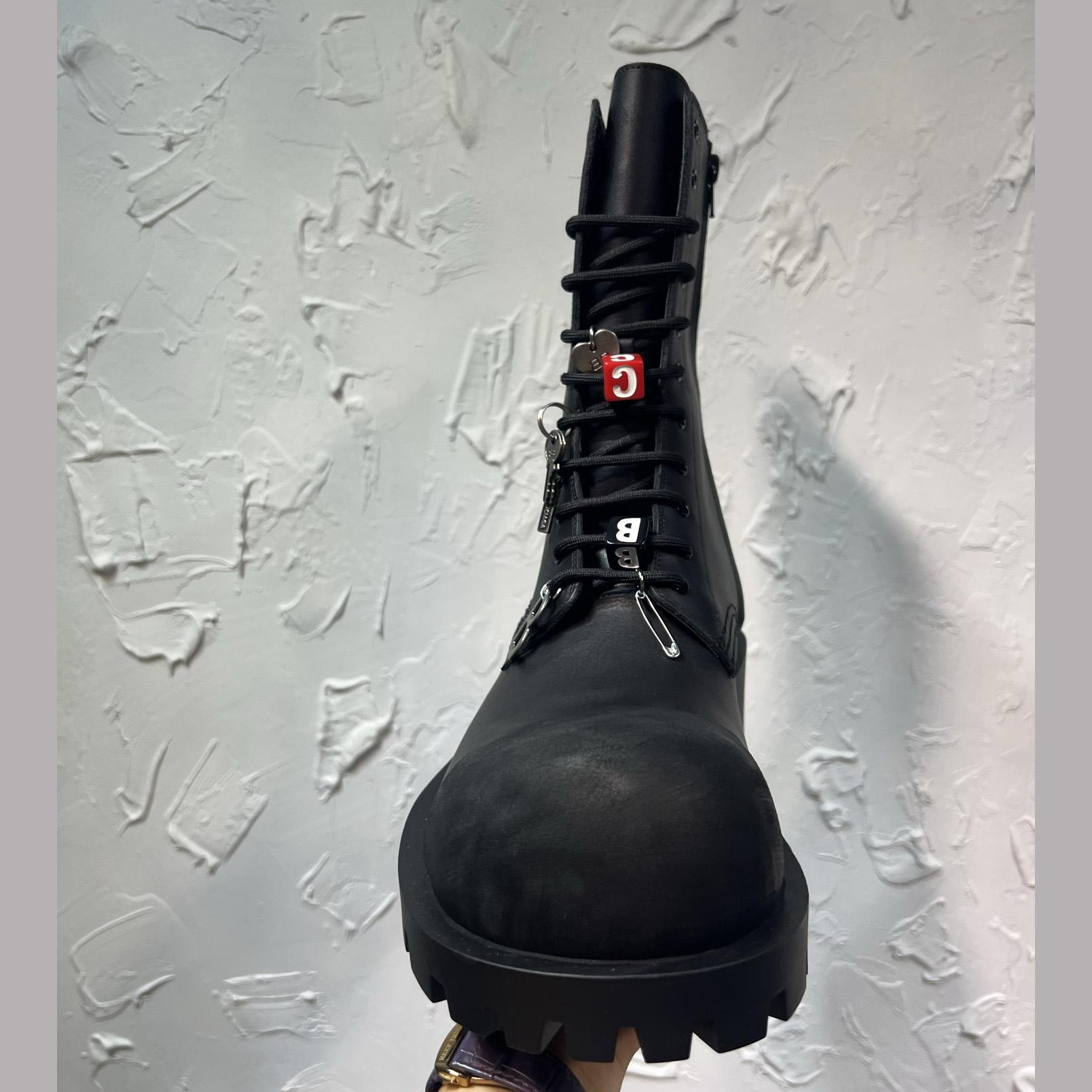 Balenciaga Hummer Lace-Up Bootie In Black - FashionPlug