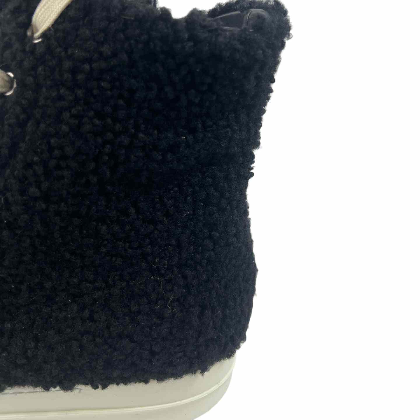 Rick Owens Fur High Top Sneakers - FashionPlug