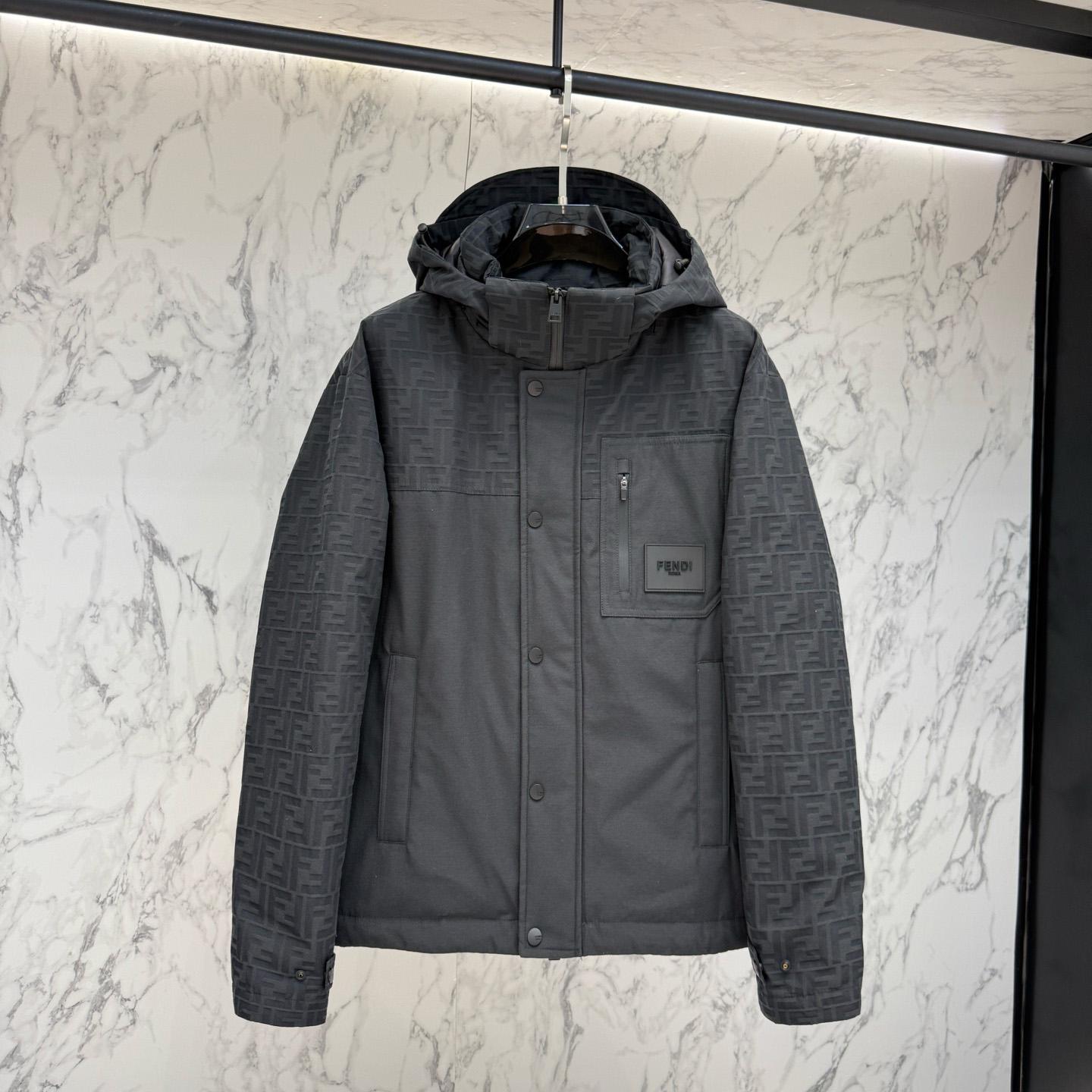 Fendi 'FF Denim Tech' Padded Jacket - FashionPlug