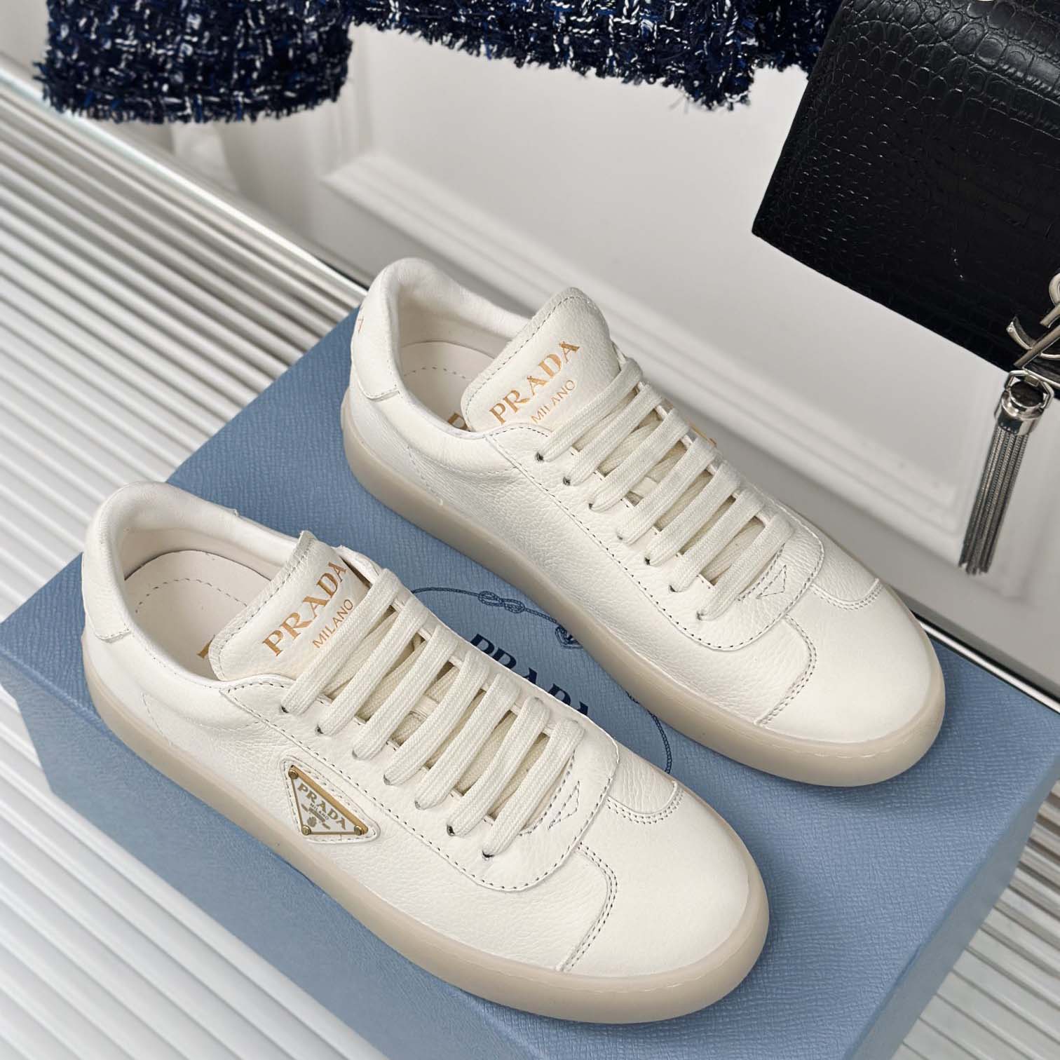 Prada Leather Sneaker - FashionPlug