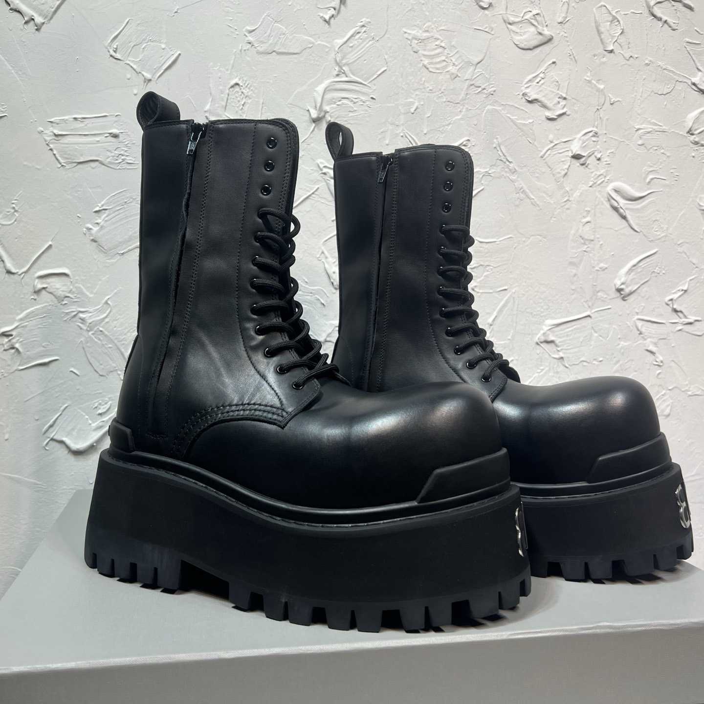 Balenciaga Strike Platform Bootie In Black - FashionPlug
