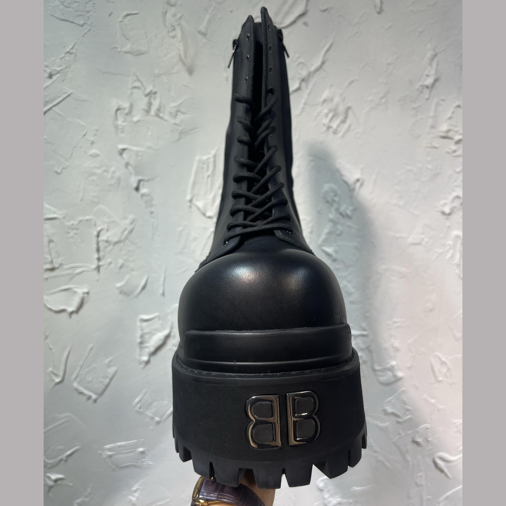 Balenciaga Strike Platform Bootie In Black - FashionPlug