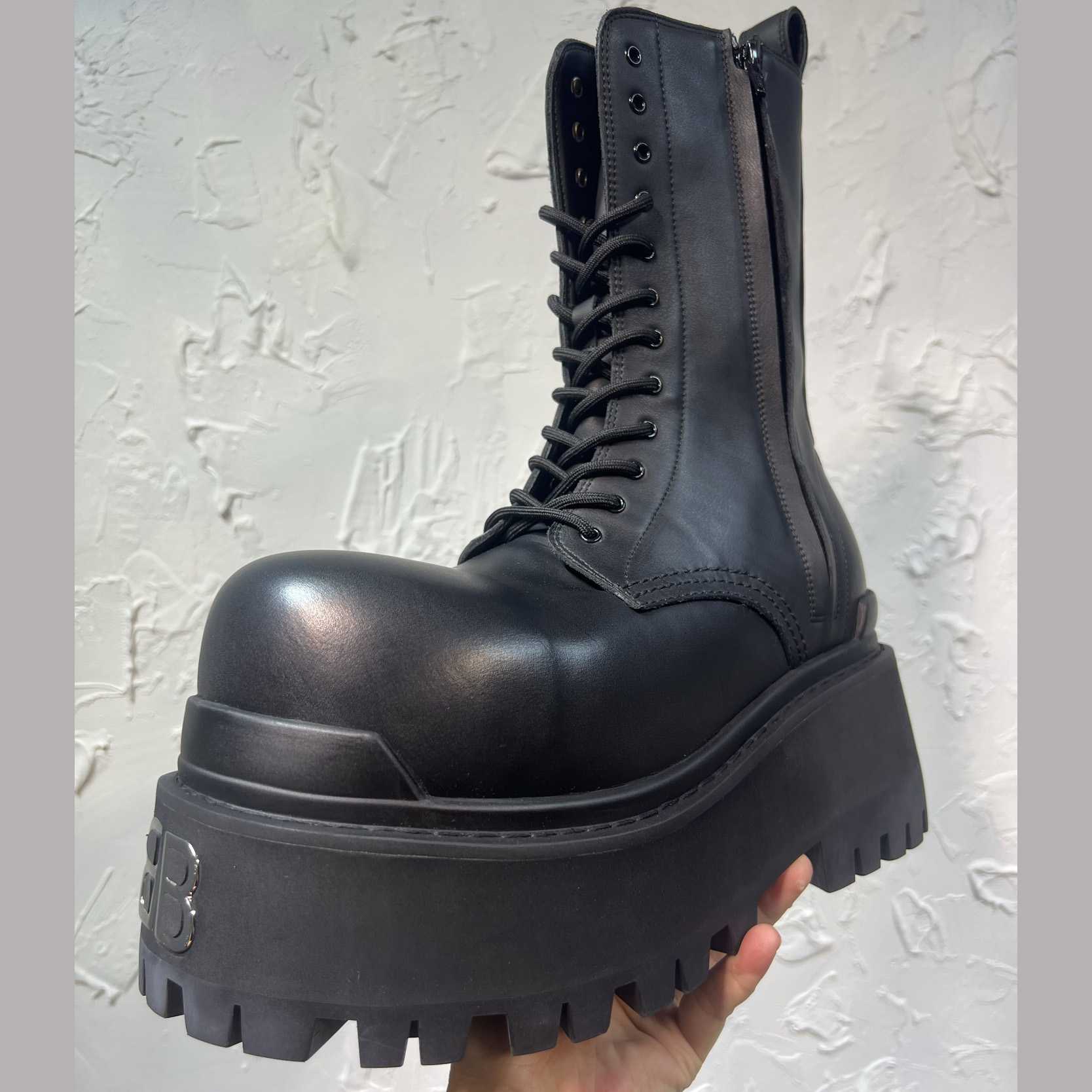 Balenciaga Strike Platform Bootie In Black - FashionPlug