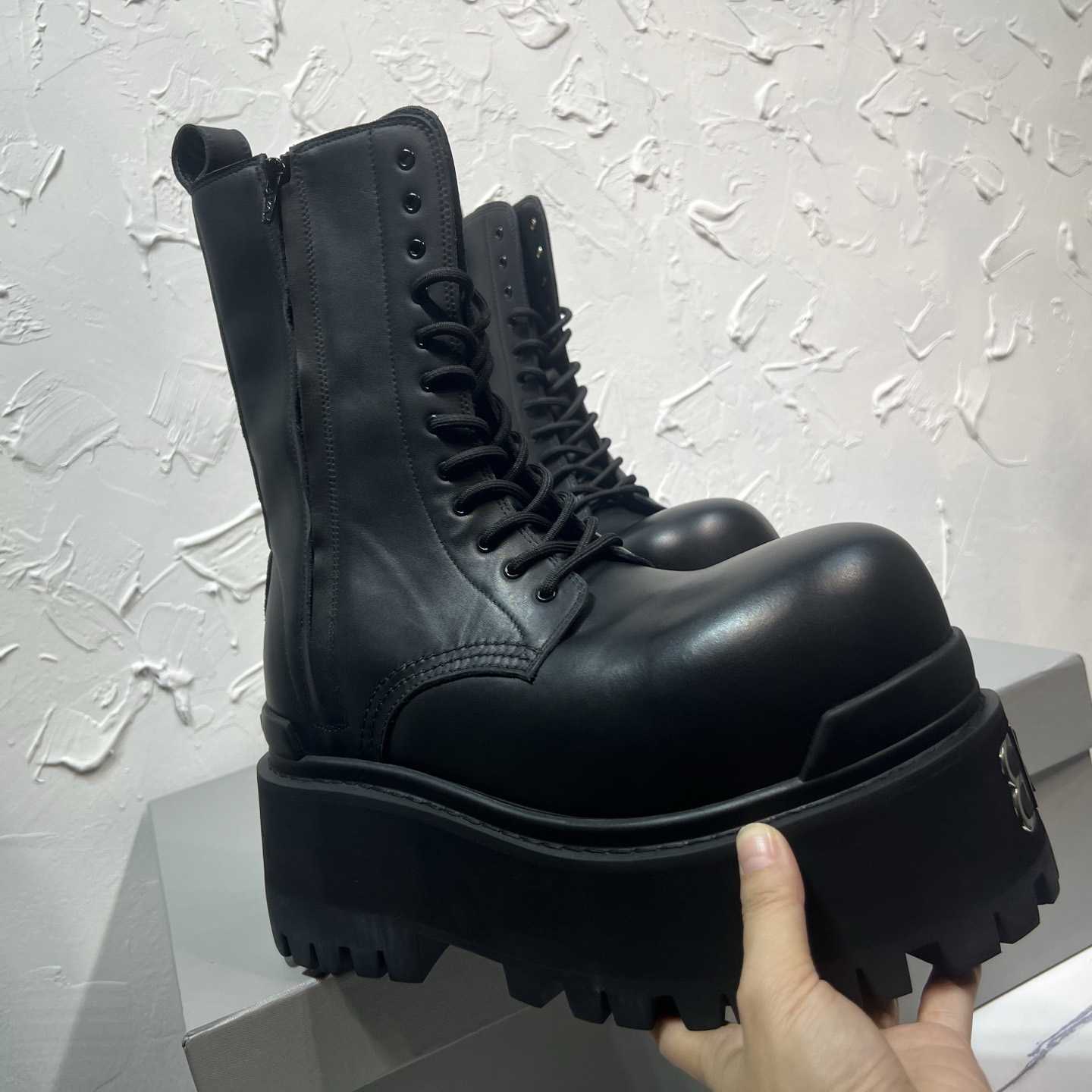 Balenciaga Strike Platform Bootie In Black - FashionPlug
