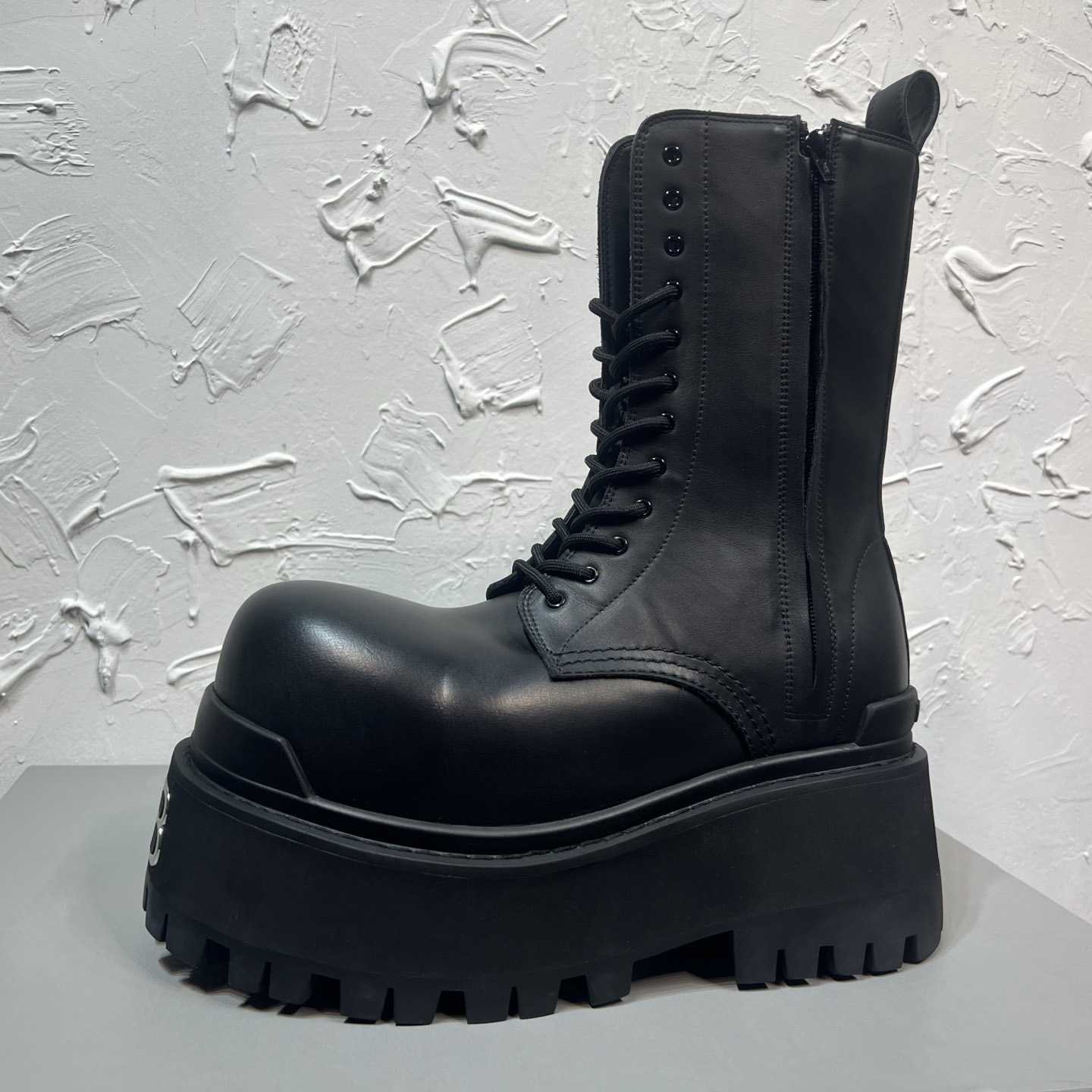 Balenciaga Strike Platform Bootie In Black - FashionPlug