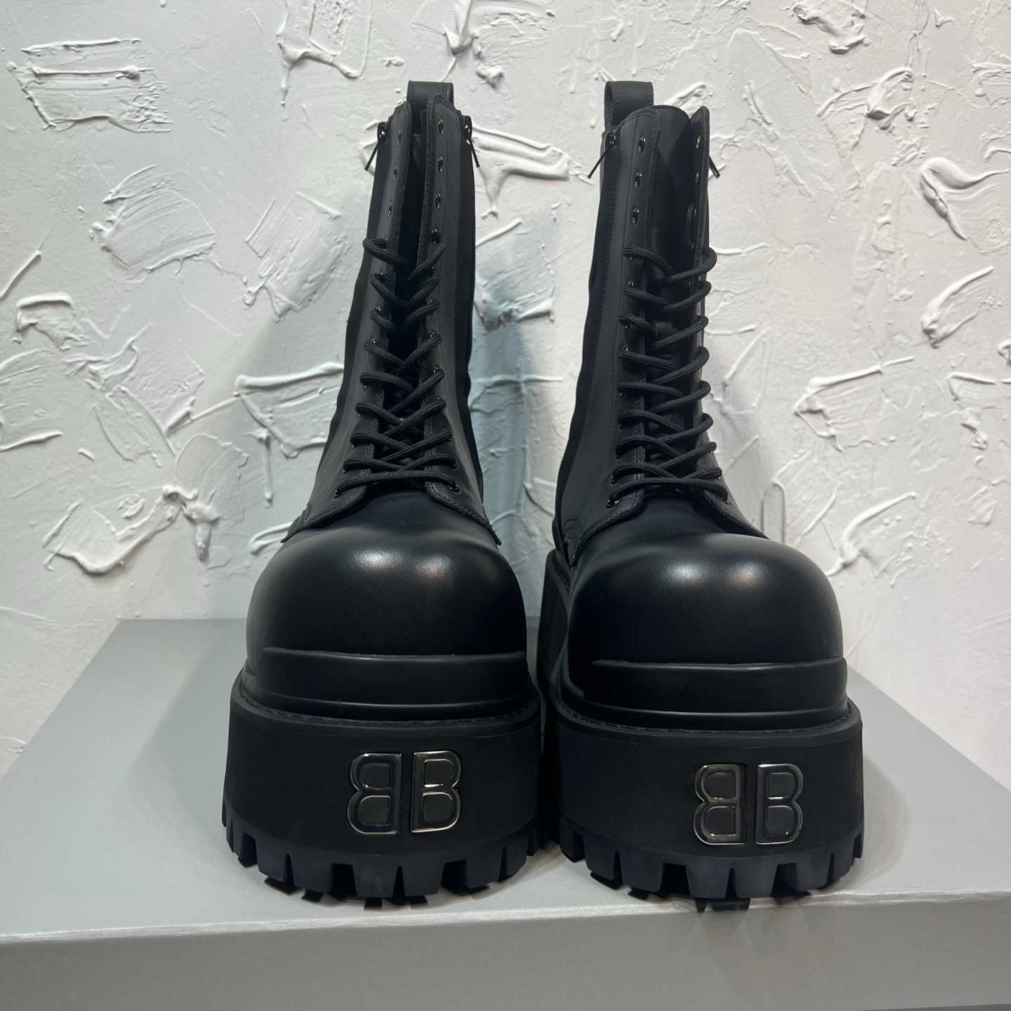 Balenciaga Strike Platform Bootie In Black - FashionPlug