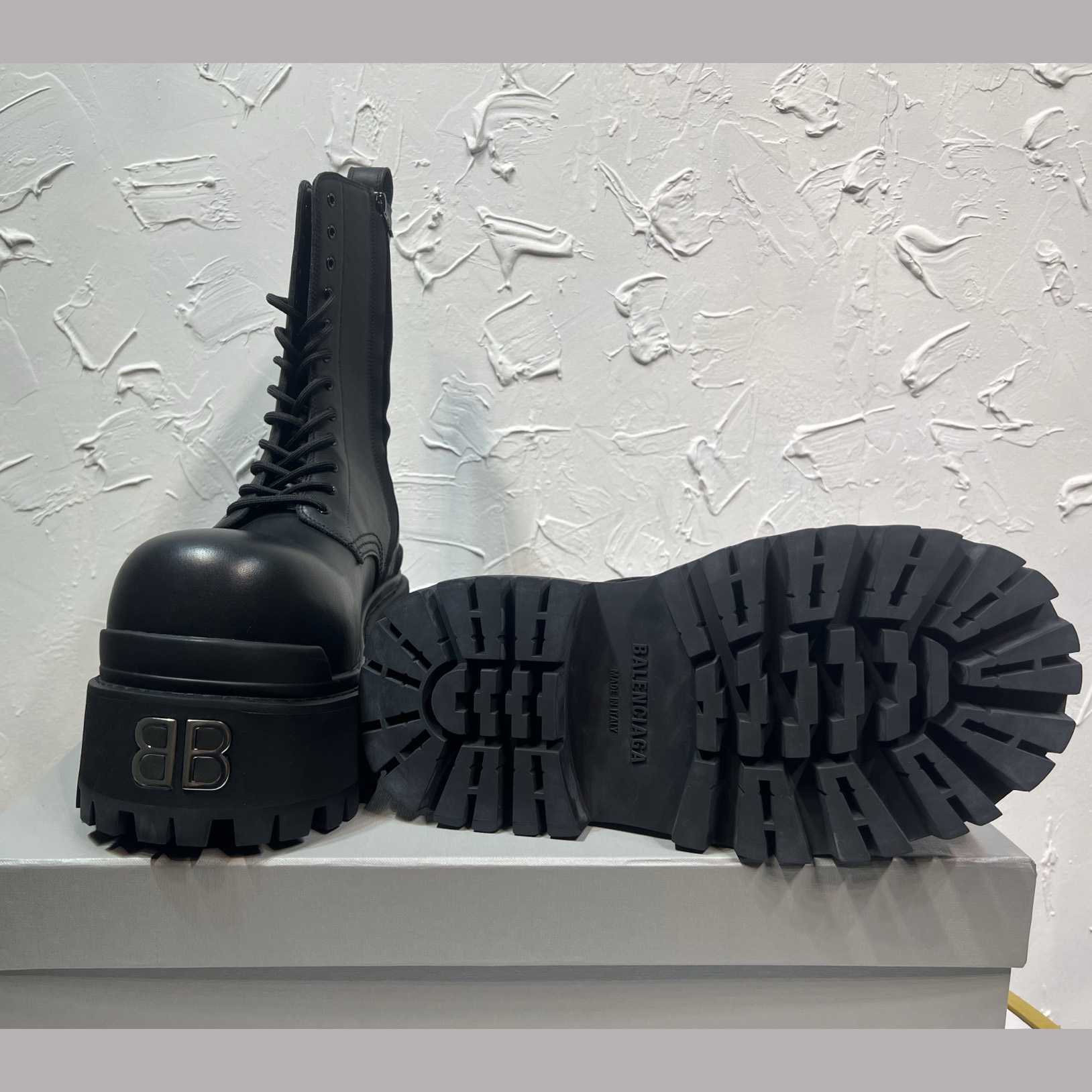 Balenciaga Strike Platform Bootie In Black - FashionPlug