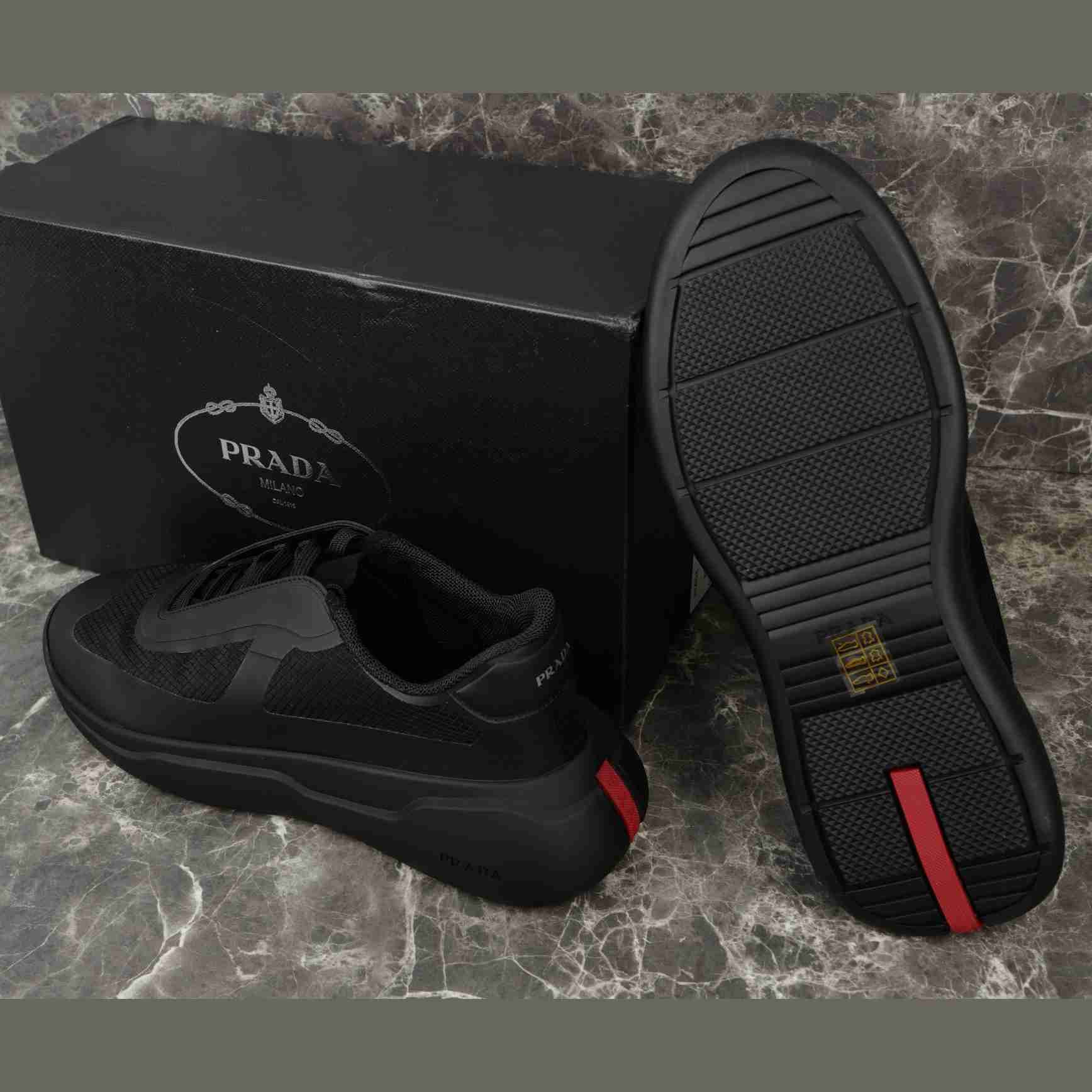 Prada America's Cup Re-Nylon And Bike Fabric Sneakers - FashionPlug