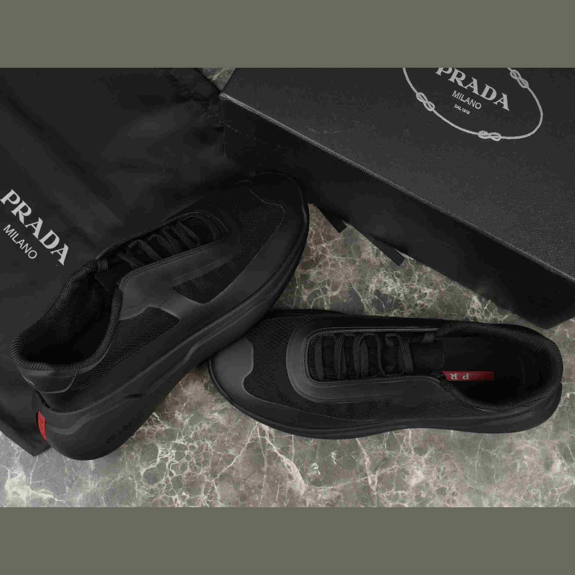 Prada America's Cup Re-Nylon And Bike Fabric Sneakers - FashionPlug