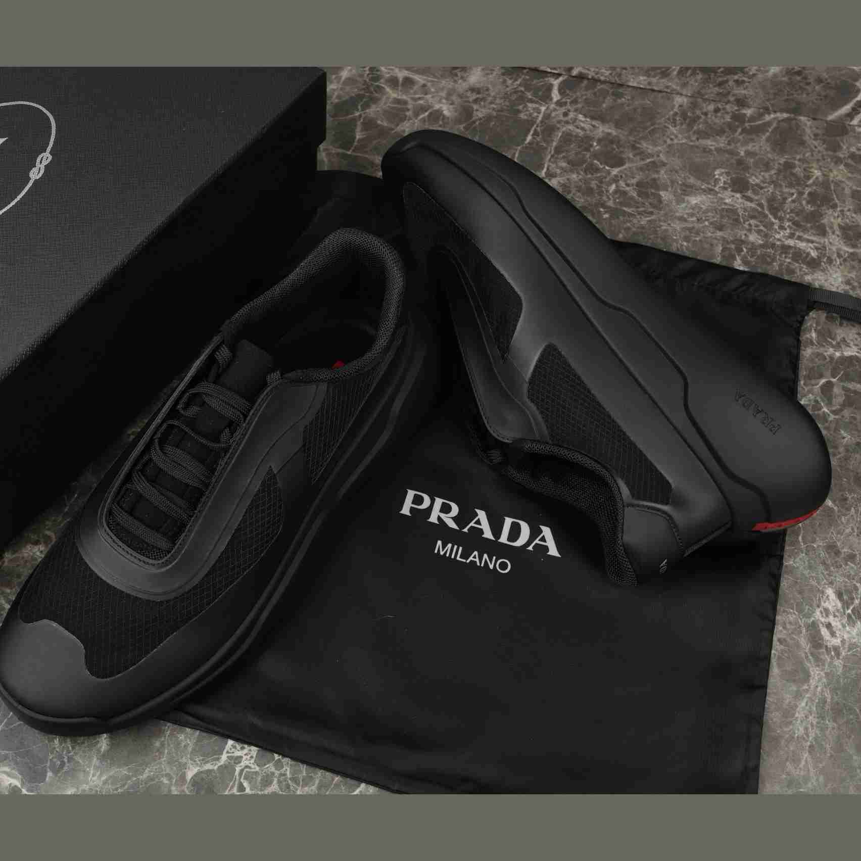 Prada America's Cup Re-Nylon And Bike Fabric Sneakers - FashionPlug