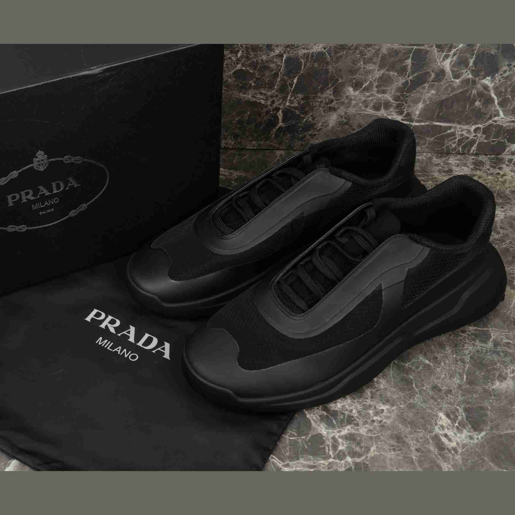 Prada America's Cup Re-Nylon And Bike Fabric Sneakers - FashionPlug