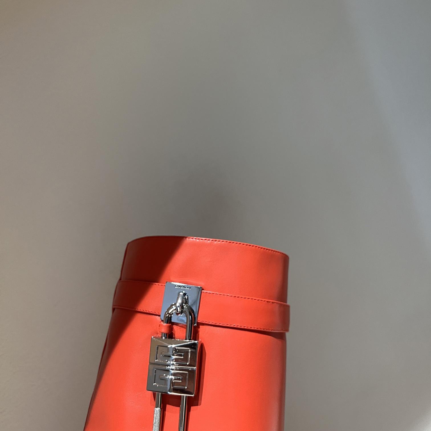 Givenchy Shark Lock Leather Knee-high Boots - FashionPlug