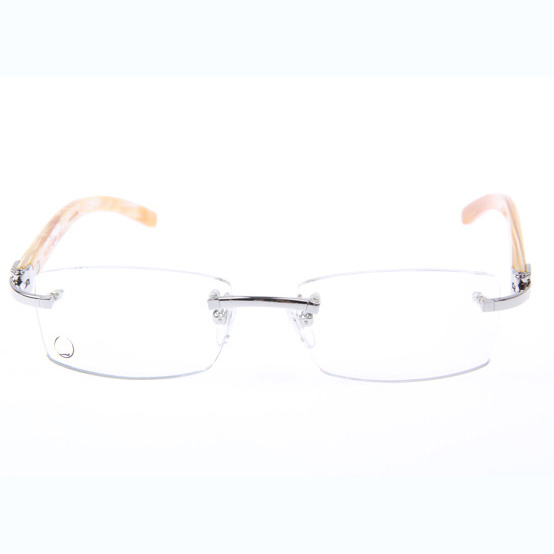 Cartier CT_3524012 White Buffalo Eyeglasses In Silver - FashionPlug