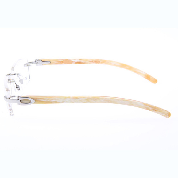 Cartier CT_3524012 White Buffalo Eyeglasses In Silver - FashionPlug