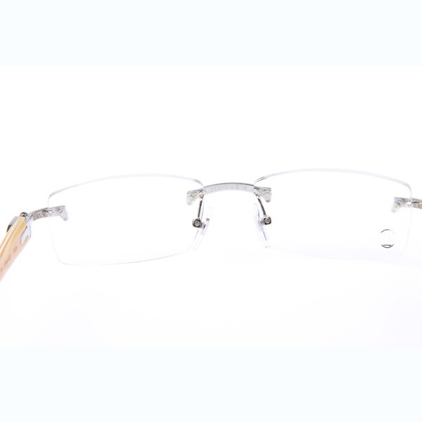 Cartier CT_3524012 White Buffalo Eyeglasses In Silver - FashionPlug
