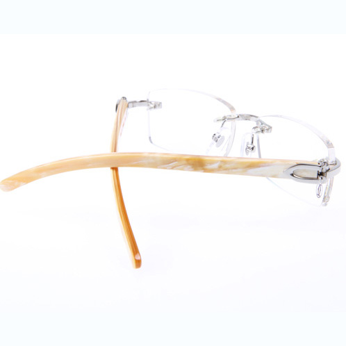 Cartier CT_3524012 White Buffalo Eyeglasses In Silver - FashionPlug