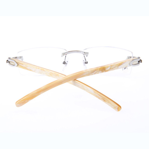 Cartier CT_3524012 White Buffalo Eyeglasses In Silver - FashionPlug