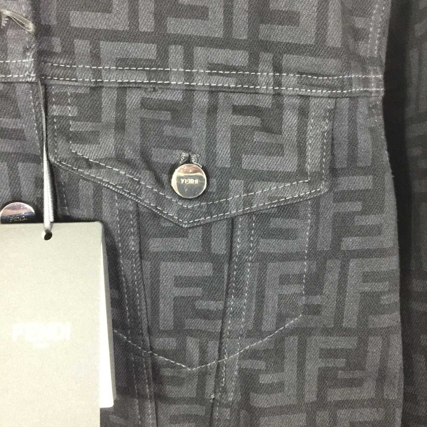 Fendi Black FF Denim Jacket - FashionPlug