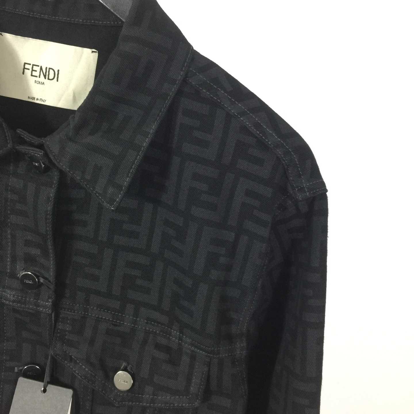 Fendi Black FF Denim Jacket - FashionPlug
