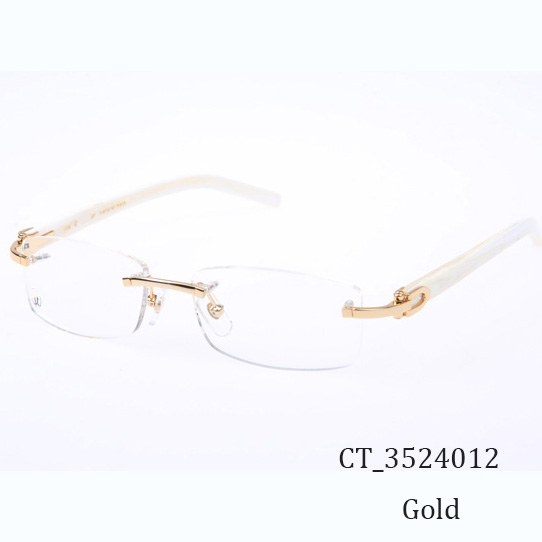 Cartier CT_3524012 White Buffalo Eyeglasses In Gold - FashionPlug