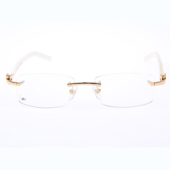 Cartier CT_3524012 White Buffalo Eyeglasses In Gold - FashionPlug