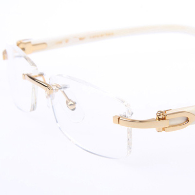 Cartier CT_3524012 White Buffalo Eyeglasses In Gold - FashionPlug