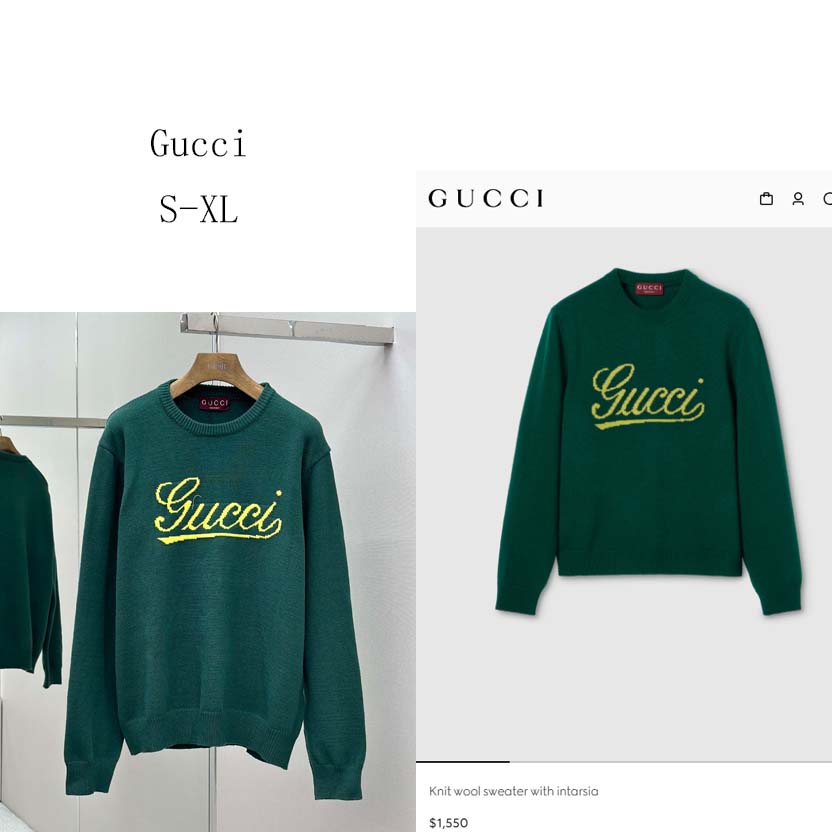 Gucci Knit Wool Sweater With Intarsia - FashionPlug