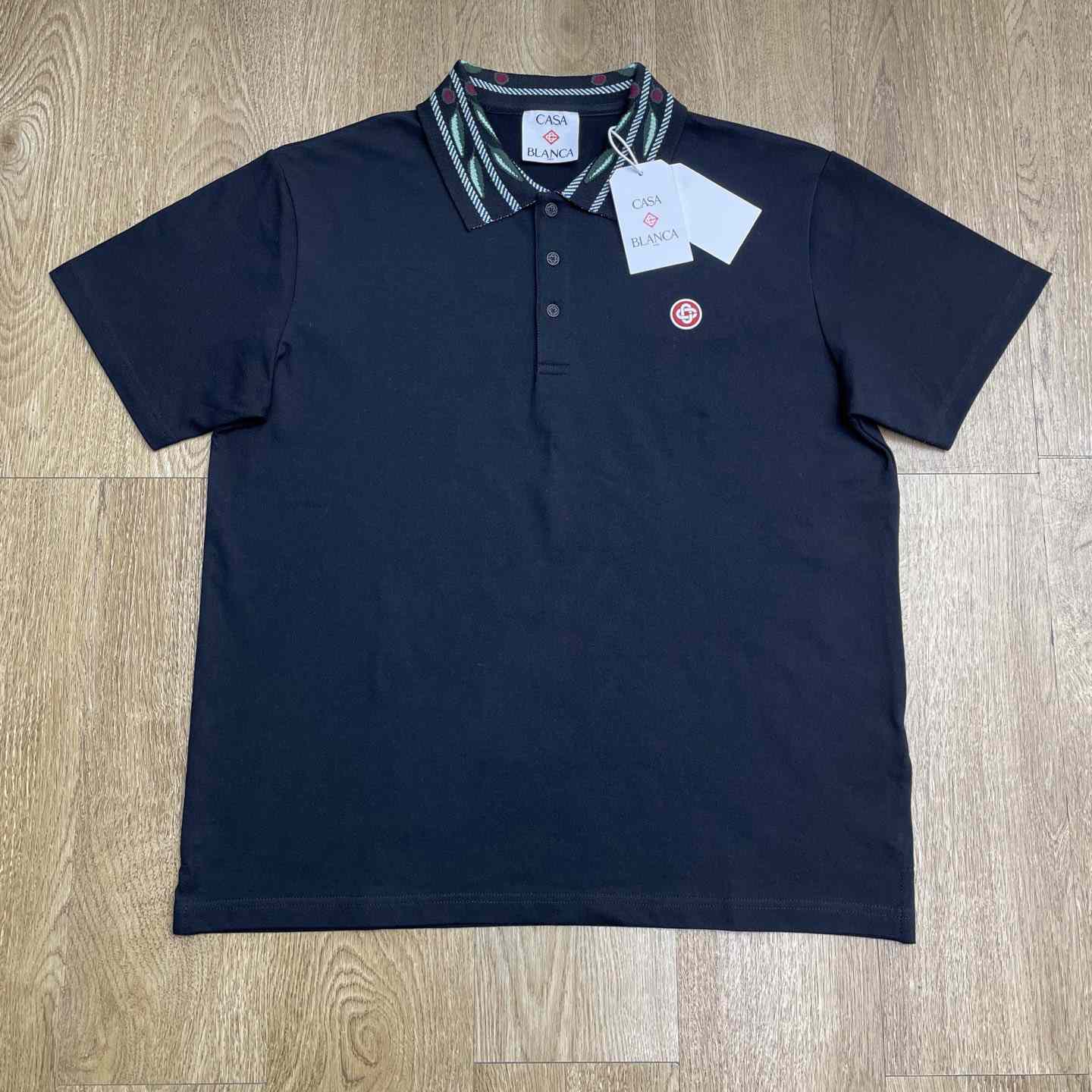 Casablanca Laurel Pique Short Sleeve Polo Shirt    c1098 - FashionPlug