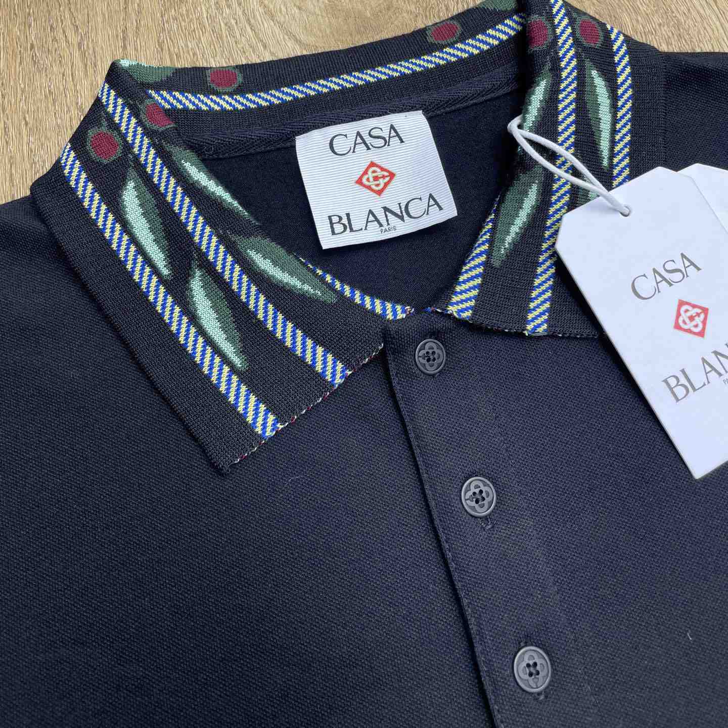 Casablanca Laurel Pique Short Sleeve Polo Shirt    c1098 - FashionPlug