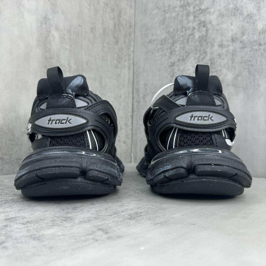 Balenciaga Track Signature Sneaker In Black And White - FashionPlug