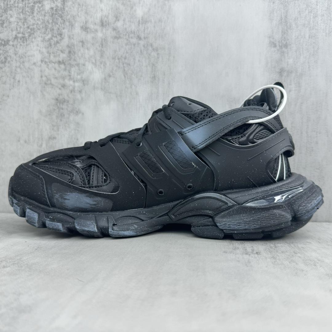 Balenciaga Track Signature Sneaker In Black And White - FashionPlug