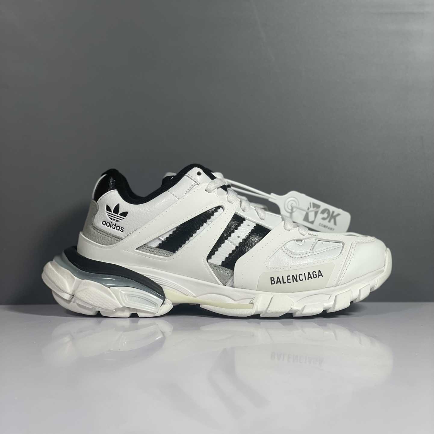 Adidas x Balenciaga Track Sneaker 'White Black' - FashionPlug