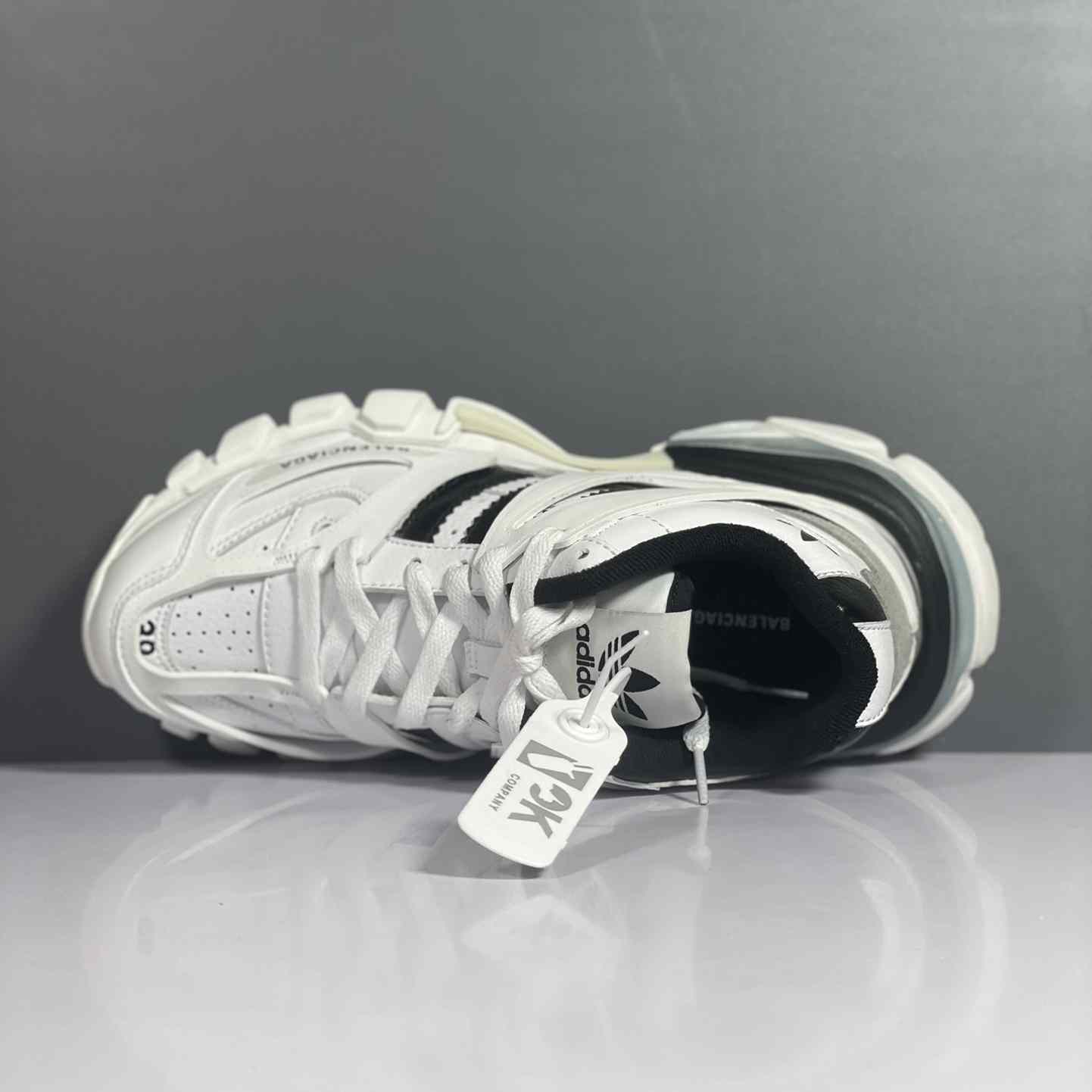 Adidas x Balenciaga Track Sneaker 'White Black' - FashionPlug