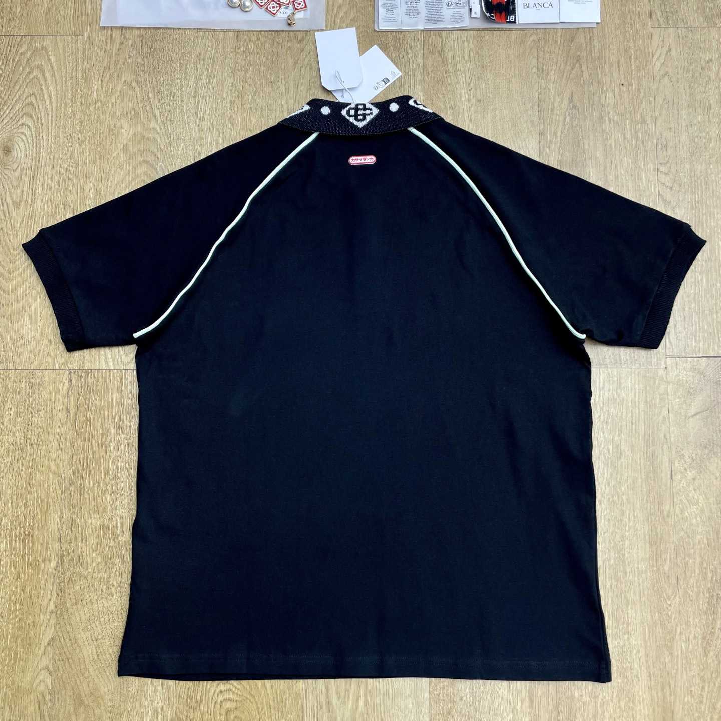 Casablanca Chenille Collar Raglan Polo Shirt   c1107 - FashionPlug