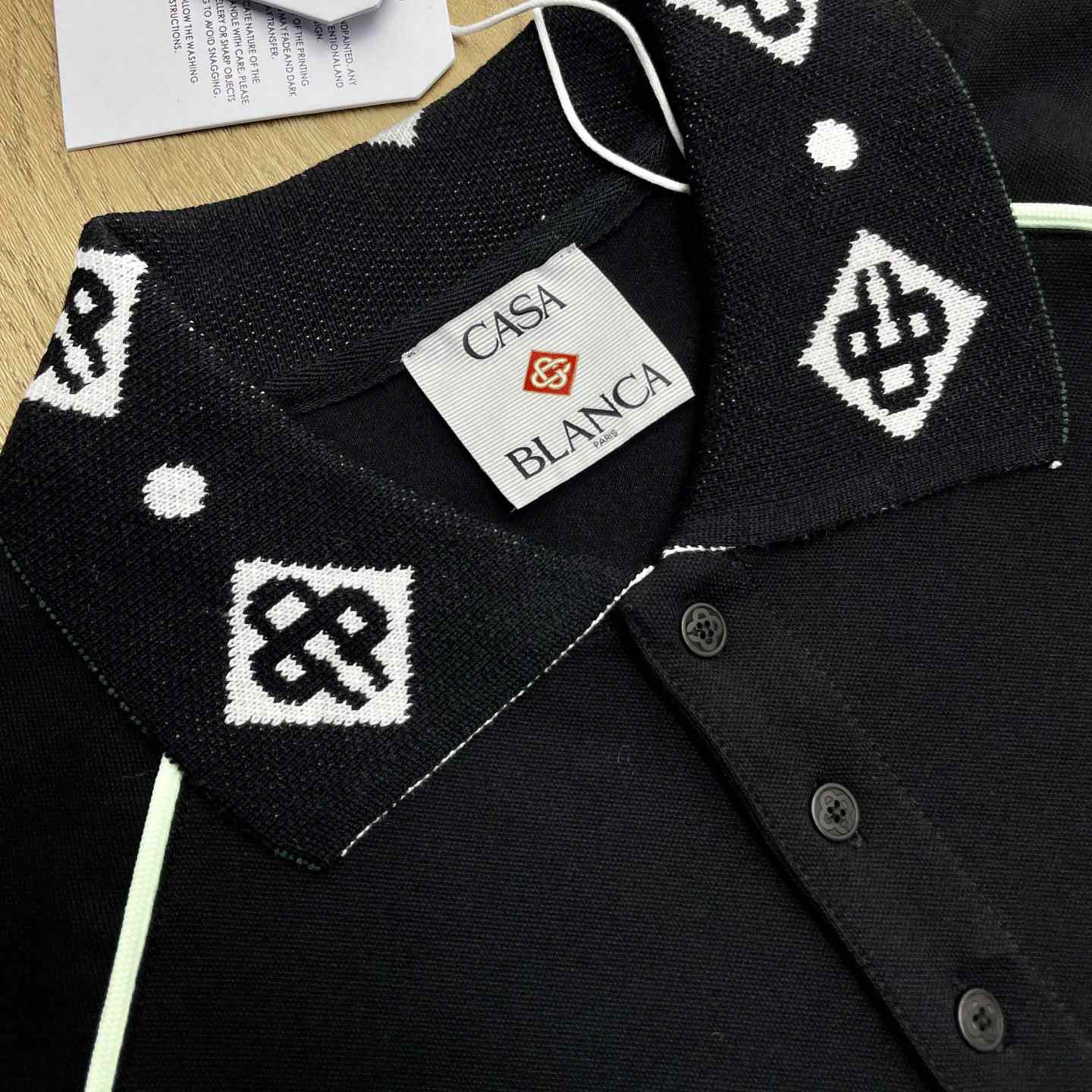 Casablanca Chenille Collar Raglan Polo Shirt   c1107 - FashionPlug