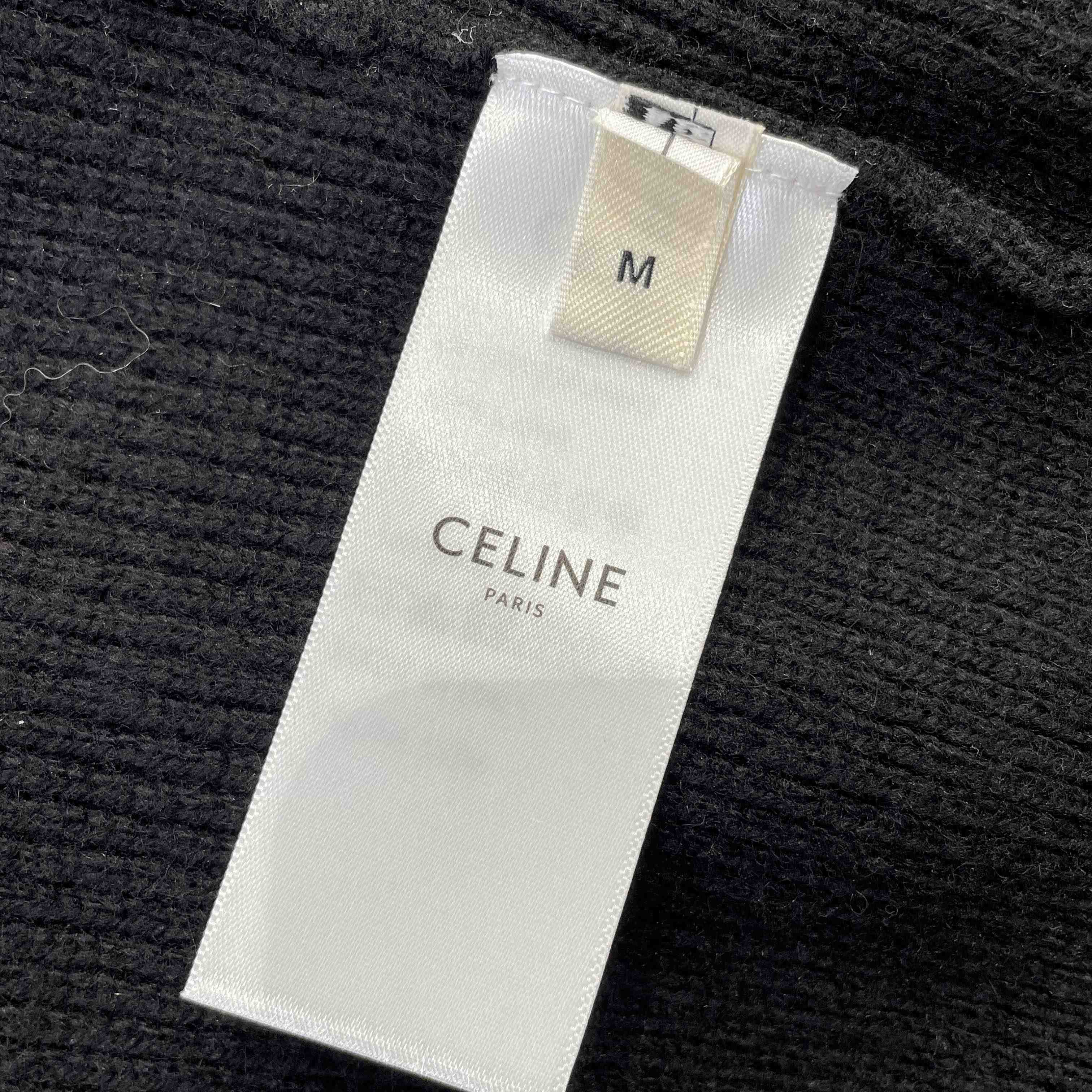 Celine Triomphe Trucker Sweater In Ribbed Wool - FashionPlug