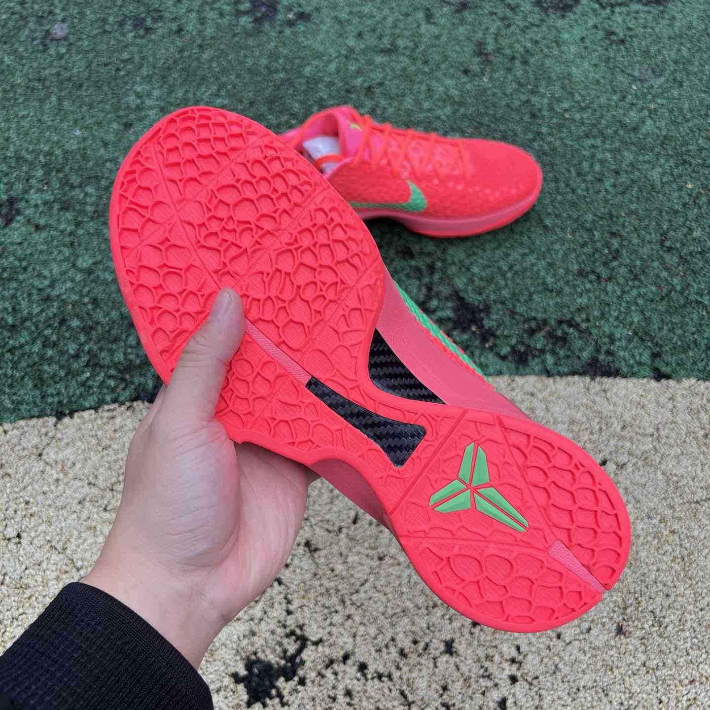 Nike Zoom Kobe 6 Protro “Reverse All-Star” Custom Basketball Shoes Red/Green  - FashionPlug