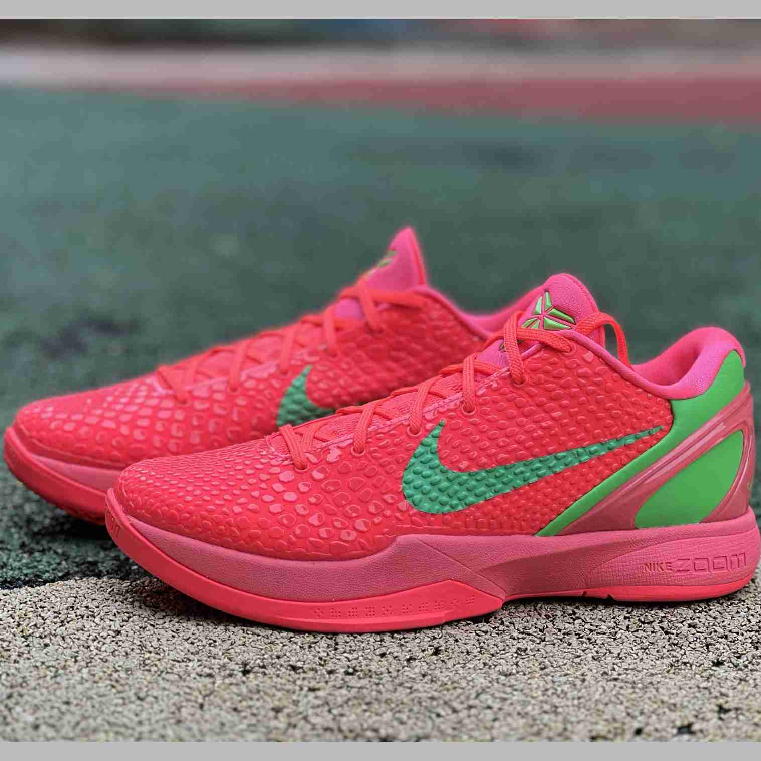 Nike Zoom Kobe 6 Protro “Reverse All-Star” Custom Basketball Shoes Red/Green  - FashionPlug
