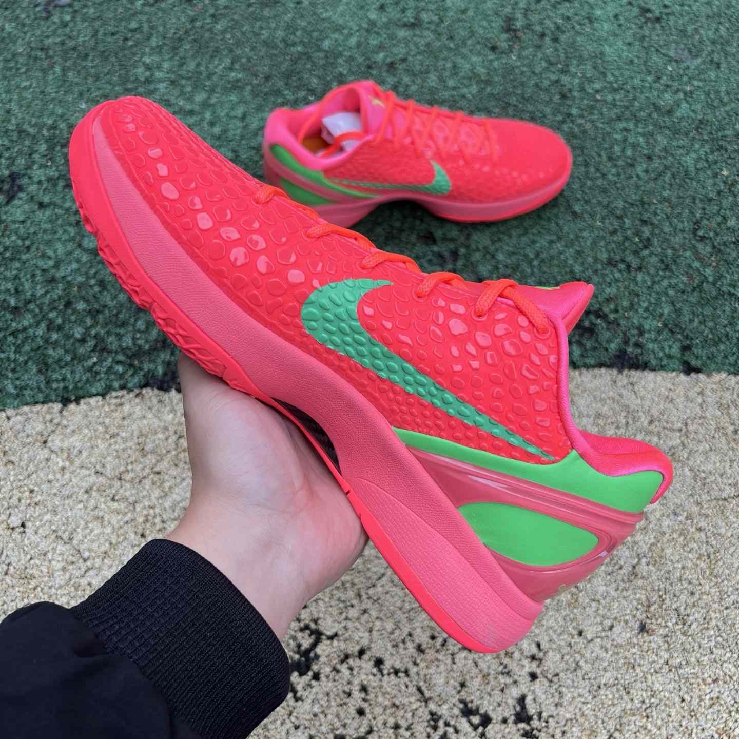 Nike Zoom Kobe 6 Protro “Reverse All-Star” Custom Basketball Shoes Red/Green  - FashionPlug