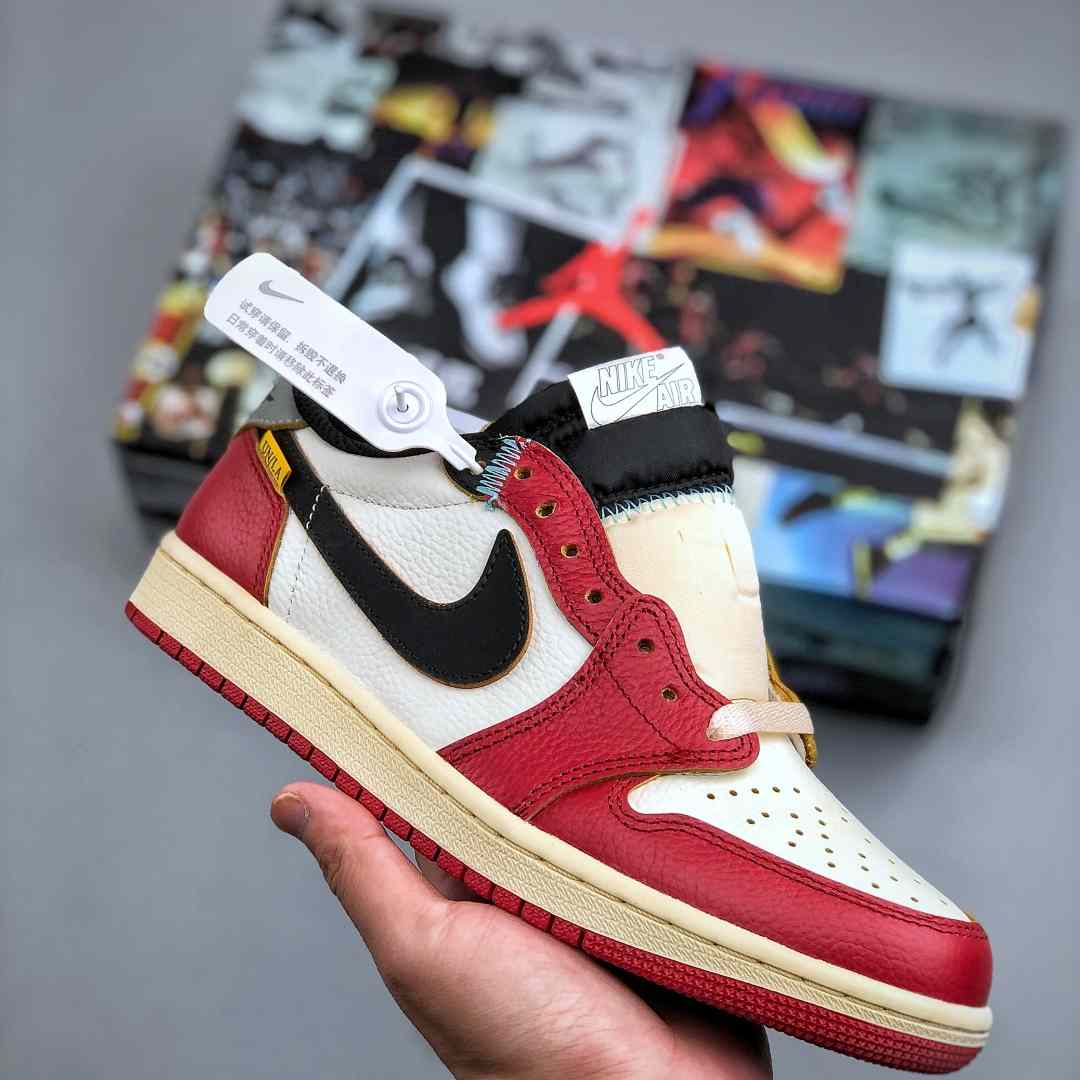 Air Jordan 1 Low “UN White/Red” Lifestyle Sneakers HQ6998-6001 - FashionPlug