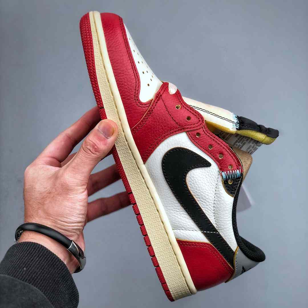 Air Jordan 1 Low “UN White/Red” Lifestyle Sneakers HQ6998-6001 - FashionPlug