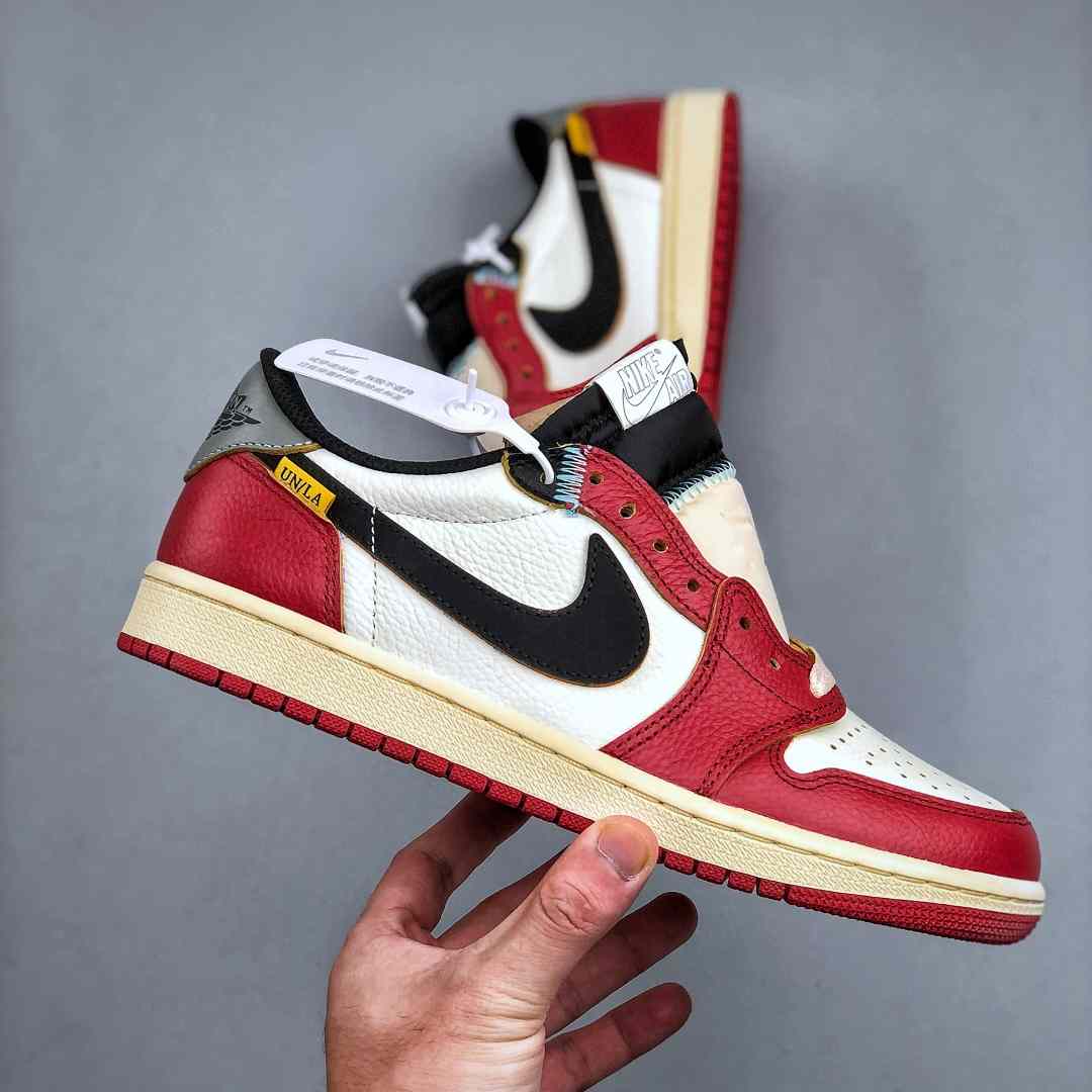 Air Jordan 1 Low “UN White/Red” Lifestyle Sneakers HQ6998-6001 - FashionPlug