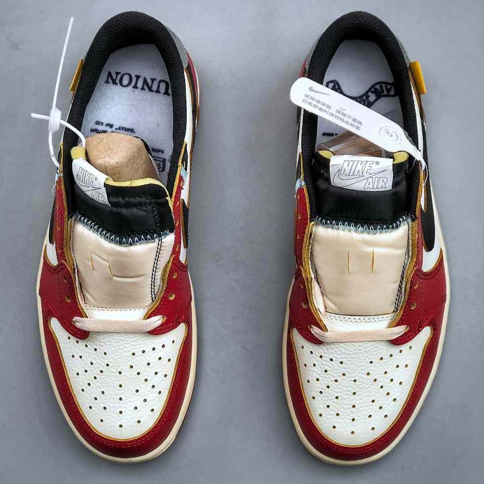 Air Jordan 1 Low “UN White/Red” Lifestyle Sneakers HQ6998-6001 - FashionPlug