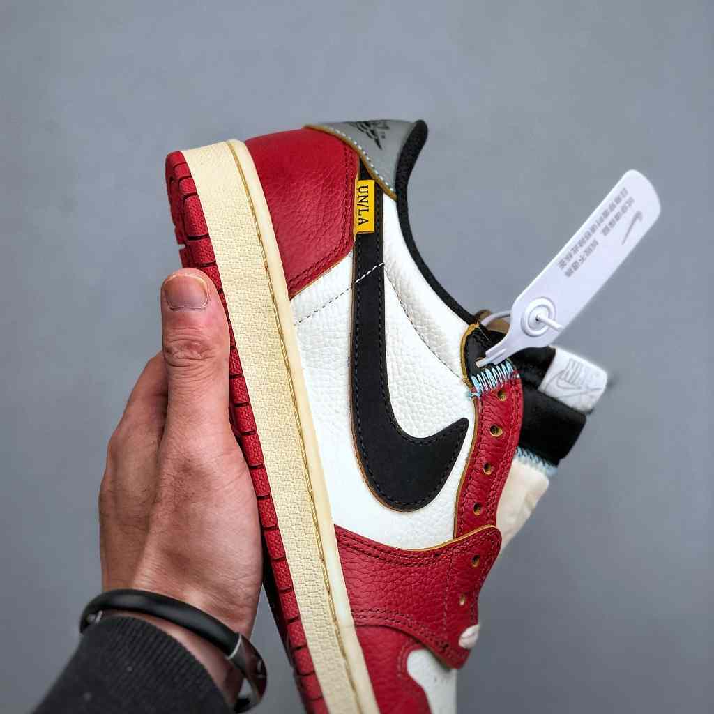 Air Jordan 1 Low “UN White/Red” Lifestyle Sneakers HQ6998-6001 - FashionPlug